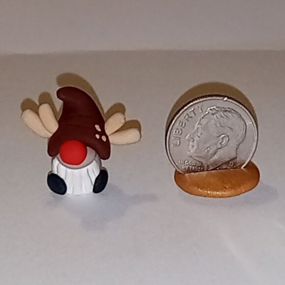 🎯 10 for $10 / Reindeer Gnome, Miniature, Tiny, Handmade Gnome Figure - Picture 1 of 3
